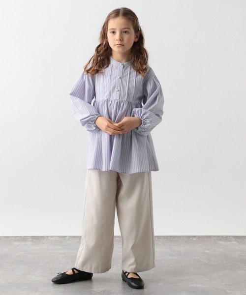 GLOBAL WORK（グローバルワーク）の「イージーケア／ストライプチュニック/185908（シャツ/ブラウス・キッズ・パープル系その他2/ブルー・100cm/110cm/120cm/130cm/140cm/150cm/160cm）」の6枚目の写真