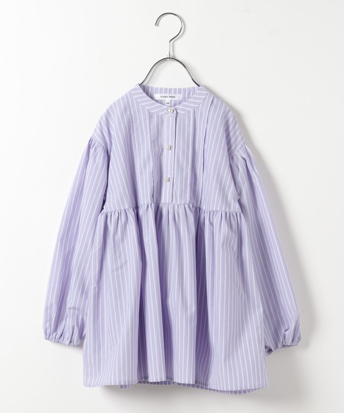 GLOBAL WORK（グローバルワーク）の「イージーケア／ストライプチュニック/185908（シャツ/ブラウス・キッズ・パープル系その他2/ブルー・100cm/110cm/120cm/130cm/140cm/150cm/160cm）」の11枚目の写真