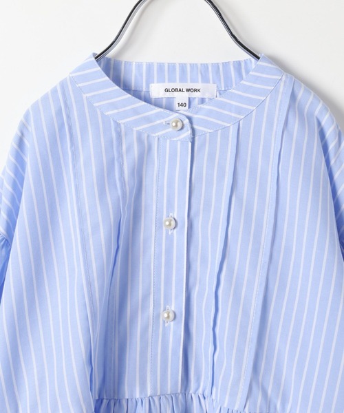 GLOBAL WORK（グローバルワーク）の「イージーケア／ストライプチュニック/185908（シャツ/ブラウス・キッズ・パープル系その他2/ブルー・100cm/110cm/120cm/130cm/140cm/150cm/160cm）」の14枚目の写真