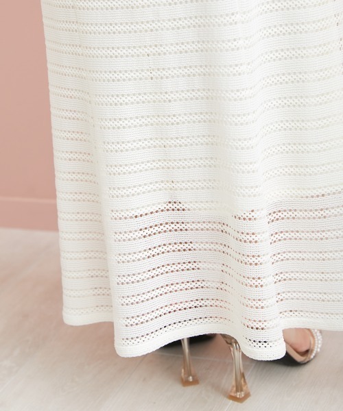 marun（マルン）の「＜大きいサイズ＞ クロッシェ調ソフトマーメイドスカート marun（スカート・レディース・アイボリー/ミント/ブラック・3L/5L/LL/4L/L）」の5枚目の写真