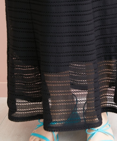 marun（マルン）の「＜大きいサイズ＞ クロッシェ調ソフトマーメイドスカート marun（スカート・レディース・アイボリー/ミント/ブラック・3L/5L/LL/4L/L）」の13枚目の写真