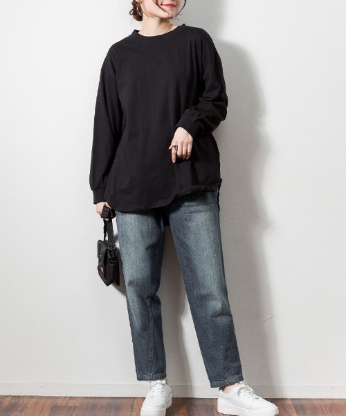 atONE（アットワン）の「atONE 後ろボタンロングスリーブカットソー（Tシャツ/カットソー・レディース・オフホワイト/ブラック/カーキ/杢グレー/チャコールグレー・4L～5L/LL～3L/M-L）」の20枚目の写真