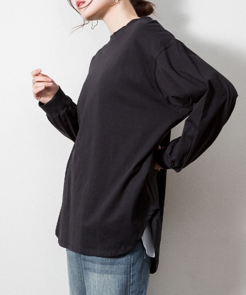 atONE（アットワン）の「atONE 後ろボタンロングスリーブカットソー（Tシャツ/カットソー・レディース・オフホワイト/ブラック/カーキ/杢グレー/チャコールグレー・4L～5L/LL～3L/M-L）」の17枚目の写真