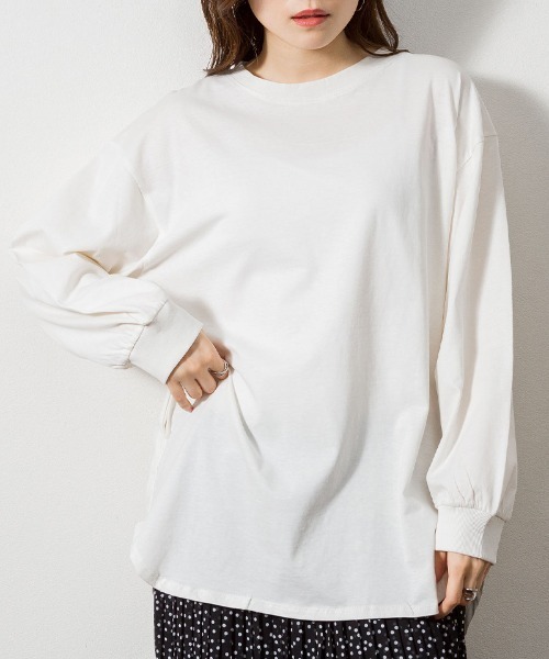 atONE（アットワン）の「atONE 後ろボタンロングスリーブカットソー（Tシャツ/カットソー・レディース・オフホワイト/ブラック/カーキ/杢グレー/チャコールグレー・4L～5L/LL～3L/M-L）」の22枚目の写真