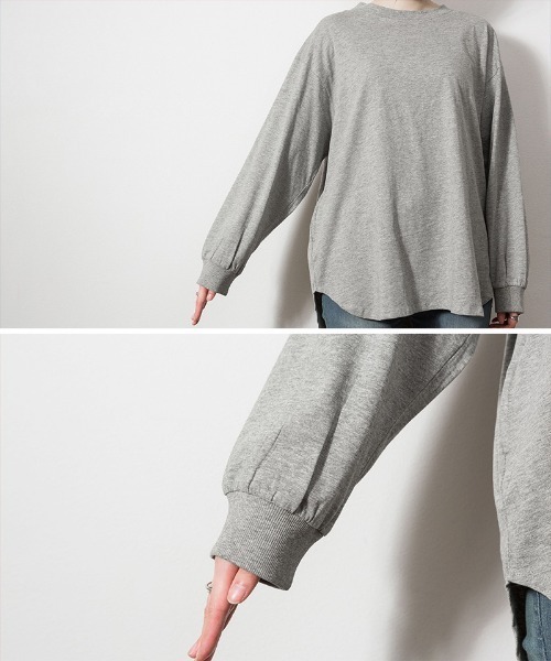 atONE（アットワン）の「atONE 後ろボタンロングスリーブカットソー（Tシャツ/カットソー・レディース・オフホワイト/ブラック/カーキ/杢グレー/チャコールグレー・4L～5L/LL～3L/M-L）」の11枚目の写真