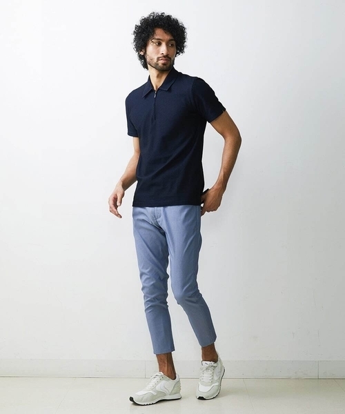 MICHEL KLEIN HOMME (ミッシェルクランオム)の「《日本製》幾何柄ポロシャツ(ポロシャツ・メンズ・ホワイト/ネイビー/ダークグレー・MEDIUM/LARGE/X-LARGE)」の7枚目の写真