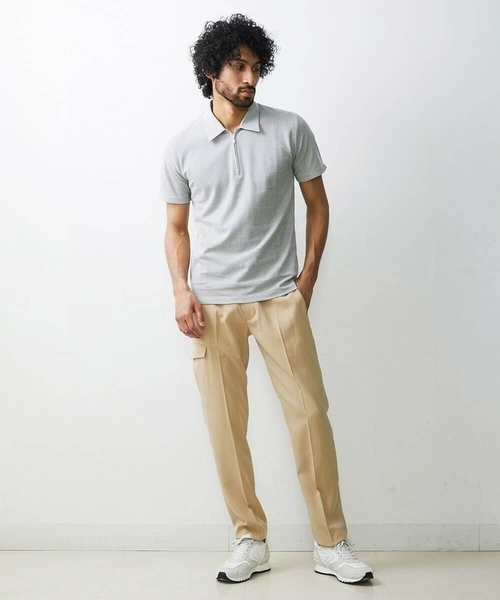 MICHEL KLEIN HOMME (ミッシェルクランオム)の「《日本製》幾何柄ポロシャツ(ポロシャツ・メンズ・ホワイト/ネイビー/ダークグレー・MEDIUM/LARGE/X-LARGE)」の9枚目の写真