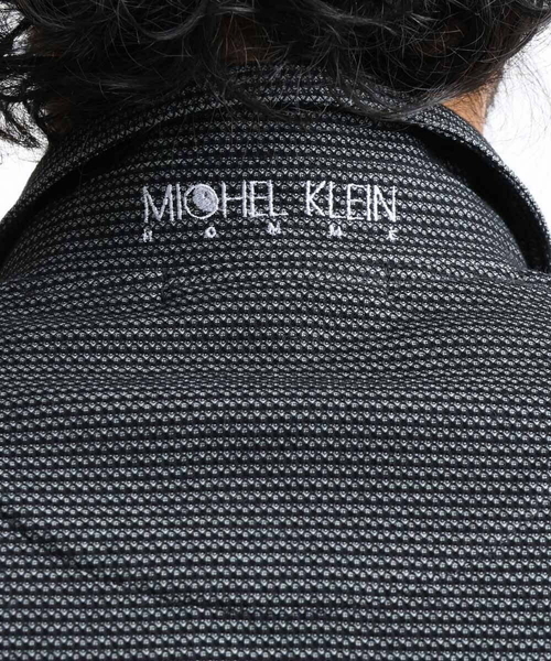 MICHEL KLEIN HOMME (ミッシェルクランオム)の「《日本製》幾何柄ポロシャツ(ポロシャツ・メンズ・ホワイト/ネイビー/ダークグレー・MEDIUM/LARGE/X-LARGE)」の4枚目の写真