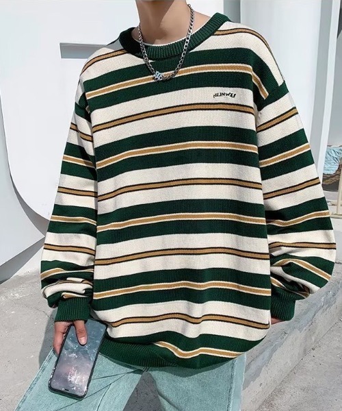 B.R.U（ブル）の「3カラーボーダーニット（ニット/セーター・メンズ・レッド/グリーン/ブラック・FREE）」の16枚目の写真