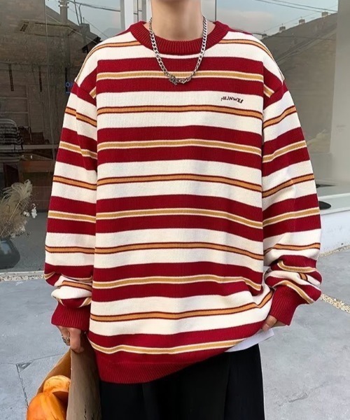B.R.U（ブル）の「3カラーボーダーニット（ニット/セーター・メンズ・レッド/グリーン/ブラック・FREE）」の18枚目の写真