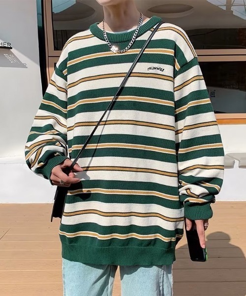 B.R.U（ブル）の「3カラーボーダーニット（ニット/セーター・メンズ・レッド/グリーン/ブラック・FREE）」の10枚目の写真