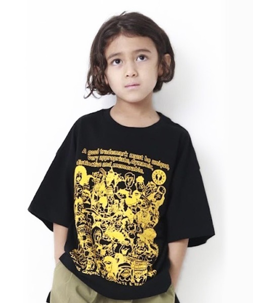 CONVEX（コンベックス）の「ﾋﾟｰﾌﾟﾙ ｽﾘｯﾄWIDE-T（Tシャツ/カットソー・キッズ・オフホワイト/グレー/グリーン/ブラック・120cm/130cm/140cm/160cm/150cm）」の3枚目の写真