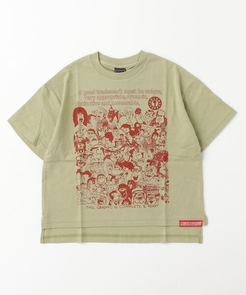 CONVEX（コンベックス）の「ﾋﾟｰﾌﾟﾙ ｽﾘｯﾄWIDE-T（Tシャツ/カットソー・キッズ・オフホワイト/グレー/グリーン/ブラック・120cm/130cm/140cm/160cm/150cm）」の7枚目の写真
