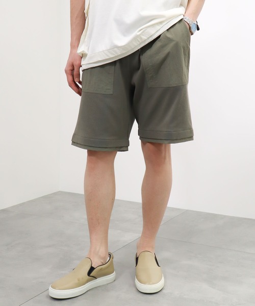 CRAFT STANDARD BOUTIQUE(クラフトスタンダードブティック)の「ナイロン切り替えカーゴショーツ(カーゴパンツ・メンズ・オリーブ/アイボリー/ブラック・M/L/LL)」の3枚目の写真