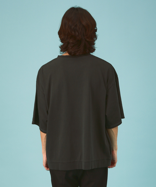 Revo.（レボ）の「ルーズシルエット/天竺ピグメント/半袖Tシャツ/ユニセックス（Tシャツ/カットソー・メンズ・ベージュ/ネイビー/スミクロ・M/L）」の7枚目の写真