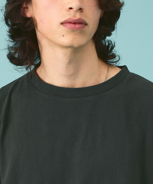 Revo.（レボ）の「ルーズシルエット/天竺ピグメント/半袖Tシャツ/ユニセックス（Tシャツ/カットソー・メンズ・ベージュ/ネイビー/スミクロ・M/L）」の8枚目の写真