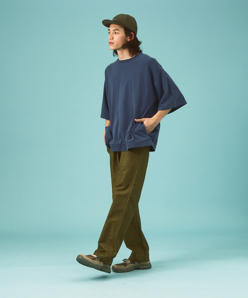 Revo.（レボ）の「ルーズシルエット/天竺ピグメント/半袖Tシャツ/ユニセックス（Tシャツ/カットソー・メンズ・ベージュ/ネイビー/スミクロ・M/L）」の15枚目の写真