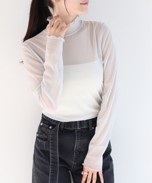 cepo(セポ)の「ハイネックシアーラメインナー(Tシャツ/カットソー・レディース・グレー/ベージュ/ブラック/チャコール/ベージュ系その他・M)」の14枚目の写真