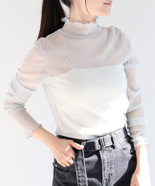 cepo(セポ)の「ハイネックシアーラメインナー(Tシャツ/カットソー・レディース・グレー/ベージュ/ブラック/チャコール/ベージュ系その他・M)」の11枚目の写真