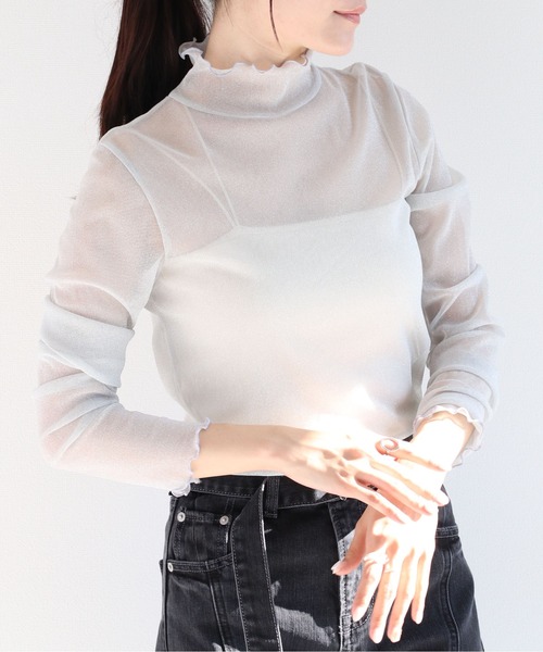 cepo(セポ)の「ハイネックシアーラメインナー(Tシャツ/カットソー・レディース・グレー/ベージュ/ブラック/チャコール/ベージュ系その他・M)」の10枚目の写真