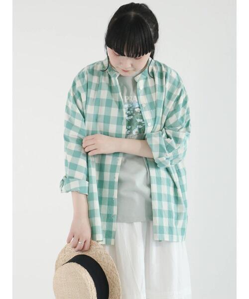 Samansa Mos2(サマンサ モスモス)の「ビッグギンガムカフスフリルブラウス(シャツ/ブラウス・レディース・ベージュ/ミント/ブラック/ブルー・フリ-)」の17枚目の写真