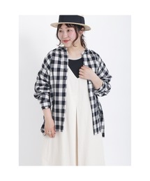 Samansa Mos2 | ビッグギンガムカフスフリルブラウス(シャツ/ブラウス)