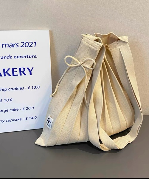 Chick（チック）の「▲Pleats Bag / プリーツバッグ ハンドバッグ（ハンドバッグ・メンズ・ブラック/ベージュ/パープル/ピンク/ブルー・ONE SIZE）」の3枚目の写真