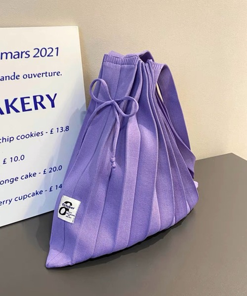 Chick（チック）の「▲Pleats Bag / プリーツバッグ ハンドバッグ（ハンドバッグ・メンズ・ブラック/ベージュ/パープル/ピンク/ブルー・ONE SIZE）」の4枚目の写真