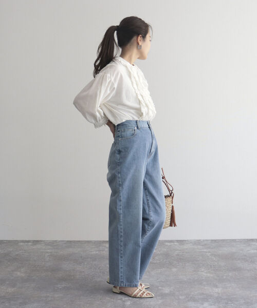 fredy emue(フレディエミュ)の「【fredyemueフレディエミュ】コットンスラブフリルブラウス(シャツ/ブラウス・レディース・オフホワイト/イエロー/ブラック/ラベンダー・38)」の8枚目の写真