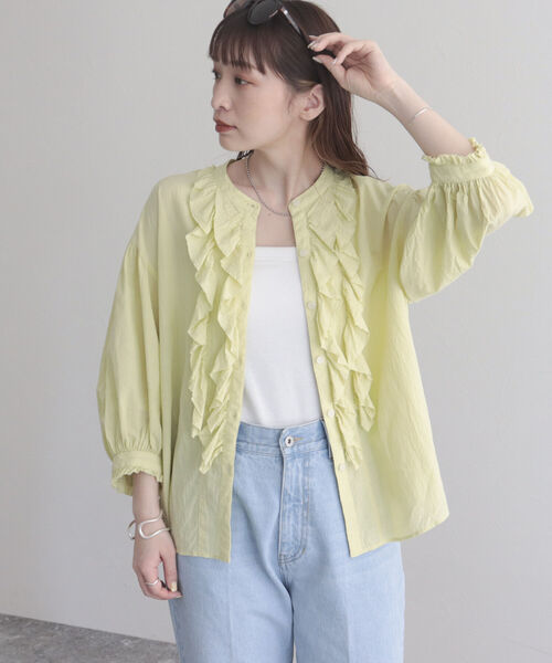 fredy emue(フレディエミュ)の「【fredyemueフレディエミュ】コットンスラブフリルブラウス(シャツ/ブラウス・レディース・オフホワイト/イエロー/ブラック/ラベンダー・38)」の21枚目の写真