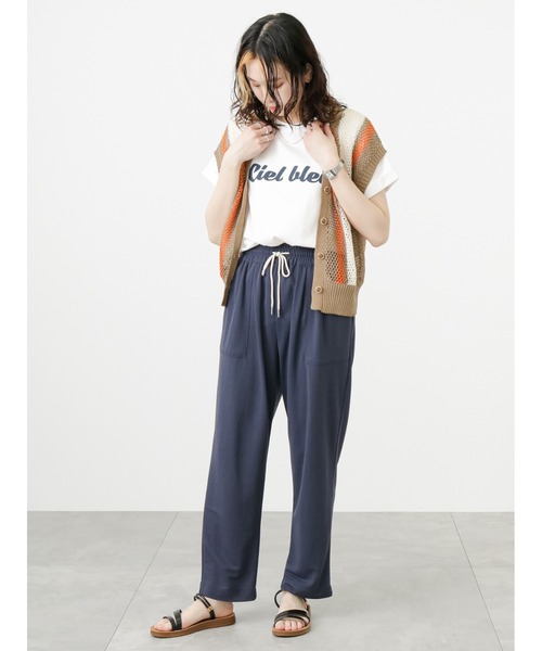Samansa Mos2 blue（サマンサモスモスブルー）の「前後2wayストライプニットベスト（ベスト・レディース・カーキ/モカ/グレー・ﾌﾘ-）」の21枚目の写真