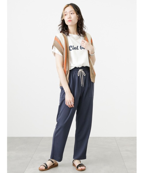 Samansa Mos2 blue（サマンサモスモスブルー）の「前後2wayストライプニットベスト（ベスト・レディース・カーキ/モカ/グレー・ﾌﾘ-）」の22枚目の写真