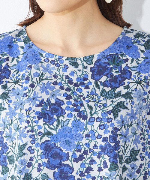 A/C DESIGN BY ALPHA CUBIC(エーシーデザインバイアルファキュービック)の「【リバティ】プリントタンクトップ(Tシャツ/カットソー・レディース・ブルー/イエロー・LL/L/M)」の5枚目の写真