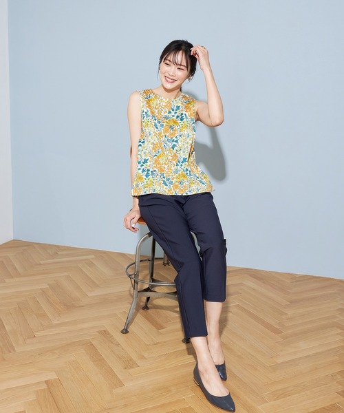 A/C DESIGN BY ALPHA CUBIC(エーシーデザインバイアルファキュービック)の「【リバティ】プリントタンクトップ(Tシャツ/カットソー・レディース・ブルー/イエロー・LL/L/M)」の16枚目の写真