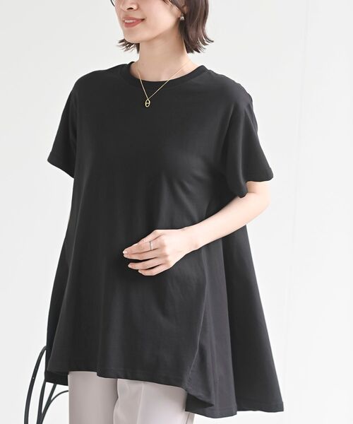 rps(アールピーエス)の「BACKフレアーT(Tシャツ/カットソー・レディース・アイボリー/モカ/ブルー/ブラック・フリー)」の2枚目の写真