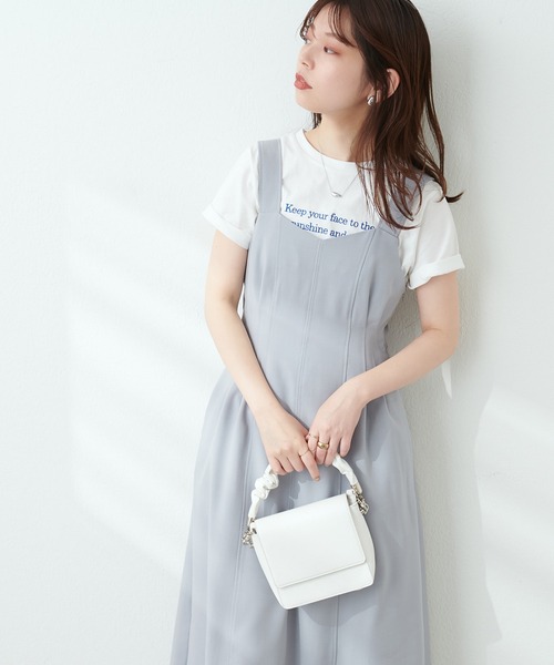 natural couture(ナチュラルクチュール)の「レタリング刺繍T(Tシャツ/カットソー・レディース・ホワイト系その他/グリーン系その他/オフホワイト/スミクロ・FREE)」の13枚目の写真