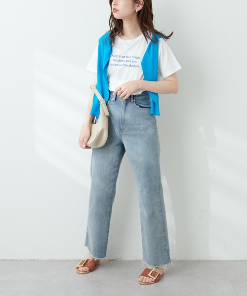 natural couture(ナチュラルクチュール)の「レタリング刺繍T(Tシャツ/カットソー・レディース・ホワイト系その他/グリーン系その他/オフホワイト/スミクロ・FREE)」の12枚目の写真