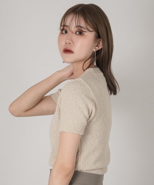 Amiur（エミレ）の「chewy short sleeve tops（Tシャツ/カットソー・レディース・ブラウン系/クリーム・FREE）」の15枚目の写真