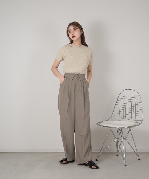Amiur（エミレ）の「chewy short sleeve tops（Tシャツ/カットソー・レディース・ブラウン系/クリーム・FREE）」の14枚目の写真