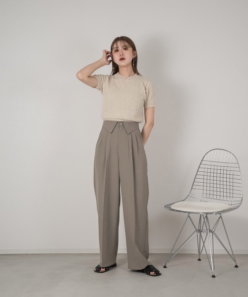 Amiur（エミレ）の「chewy short sleeve tops（Tシャツ/カットソー・レディース・ブラウン系/クリーム・FREE）」の13枚目の写真