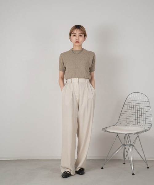 Amiur（エミレ）の「chewy short sleeve tops（Tシャツ/カットソー・レディース・ブラウン系/クリーム・FREE）」の17枚目の写真