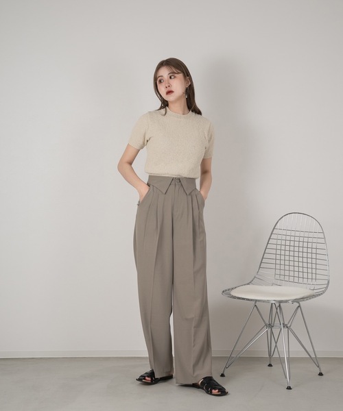 Amiur（エミレ）の「chewy short sleeve tops（Tシャツ/カットソー・レディース・ブラウン系/クリーム・FREE）」の9枚目の写真