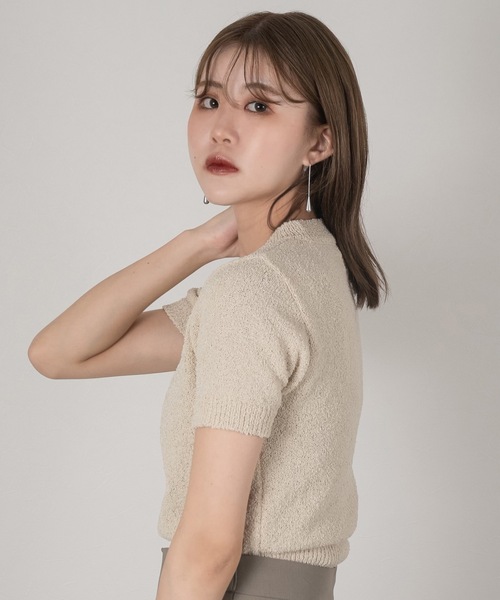 Amiur（エミレ）の「chewy short sleeve tops（Tシャツ/カットソー・レディース・ブラウン系/クリーム・FREE）」の7枚目の写真