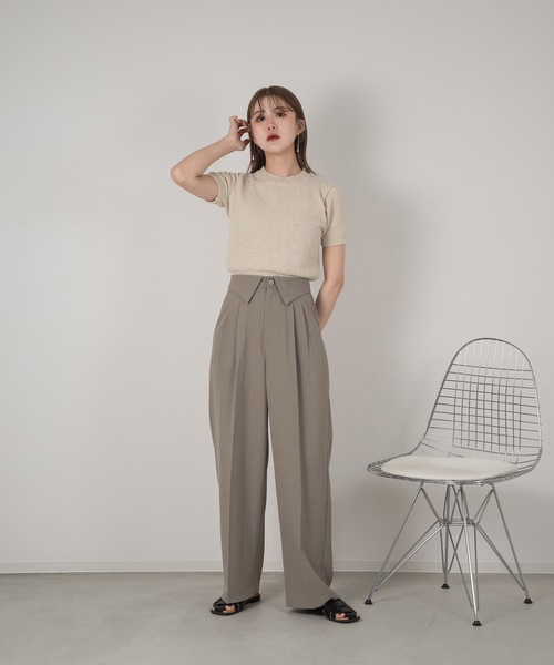 Amiur（エミレ）の「chewy short sleeve tops（Tシャツ/カットソー・レディース・ブラウン系/クリーム・FREE）」の8枚目の写真