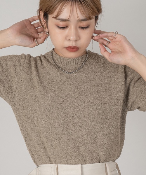 Amiur（エミレ）の「chewy short sleeve tops（Tシャツ/カットソー・レディース・ブラウン系/クリーム・FREE）」の3枚目の写真