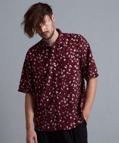 NO ID.（ノーアイディ）の「【NO ID.】All Over Pattern Big Shirt / 総柄 ビッグ シャツ（シャツ/ブラウス・メンズ・ワイン/グリーン/ブラック・ONE SIZE）」の17枚目の写真