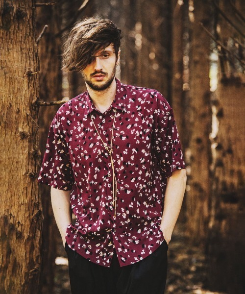 NO ID.（ノーアイディ）の「【NO ID.】All Over Pattern Big Shirt / 総柄 ビッグ シャツ（シャツ/ブラウス・メンズ・ワイン/グリーン/ブラック・ONE SIZE）」の20枚目の写真