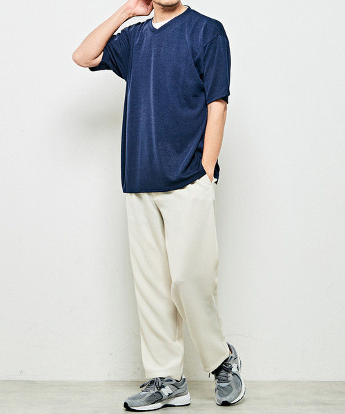 MASTER FRAME(マスターフレーム )の「【MASTER FRAME】 フェイクレイヤードVネックTシャツ(Tシャツ/カットソー・メンズ・ネイビー/サックスブルー/グレイッシュベージュ・4/3/2)」の20枚目の写真