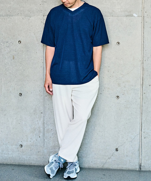 MASTER FRAME(マスターフレーム )の「【MASTER FRAME】 フェイクレイヤードVネックTシャツ(Tシャツ/カットソー・メンズ・ネイビー/サックスブルー/グレイッシュベージュ・4/3/2)」の21枚目の写真