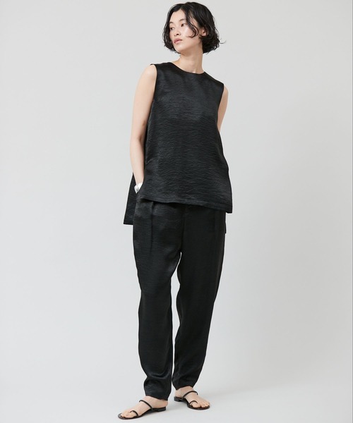 Curensology - 【新品】  Curensology / カレンソロジー | セットアップ / クラッシュサテン ブラウス パンツ | 38 | ダークブラウン | レディース Curensology - 【新品】 Curensology / カレンソロジー